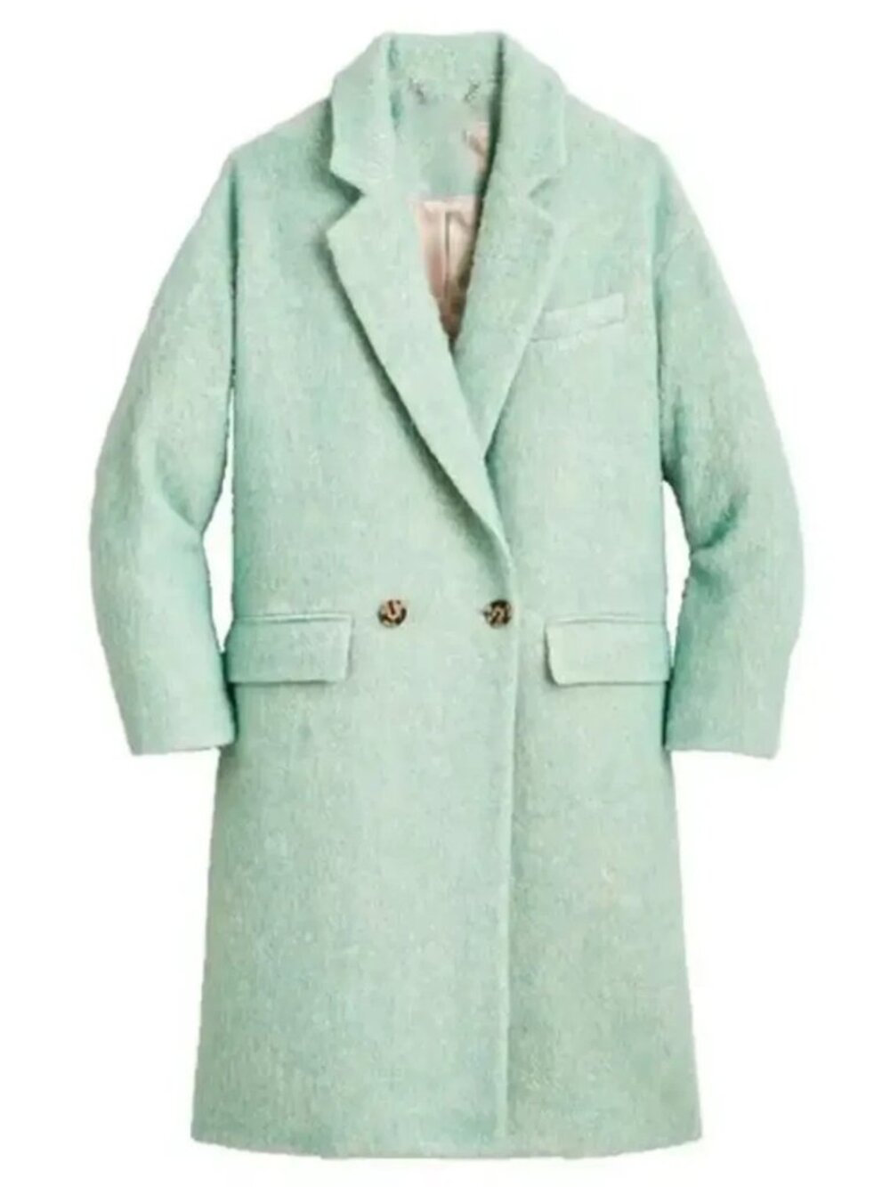 NWT J.Crew Relaxed Topcoat in Wintermint Italian Brushed Wool Oversized Coat S - Picture 5 of 11